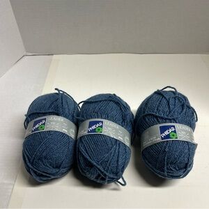 Lot of 3 Vinrage Phildar Blue 100% Acrylic Yarn 3 oz 216 yds